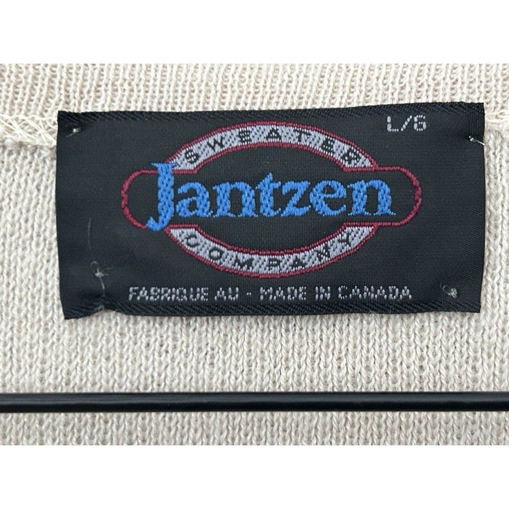 VTG Jantzen Acrylic & Wool Blend Sleeveless Sweater Vest L V-Neck Made in Canada - Picture 8 of 11